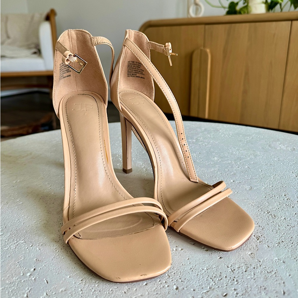 JustFab Nude Stiletto Heeled Sandals